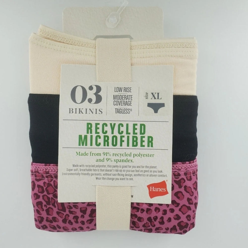 3 Pair Hanes Bikini Microfiber Panties